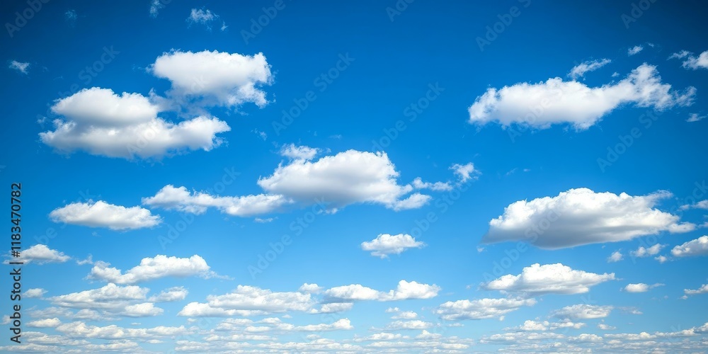 Aufkleber cloudy blue sky photo showcasing a vibrant blue sky adorned with a few clouds, perfect for use as a 