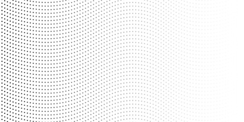 Halftone gradient. Dotted gradient, smooth dots spraying and halftones dot background seamless horizontal geometric pattern vector template set.
