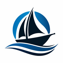 Stylish sailboat logo graphic, perfect for nautical themed designs.