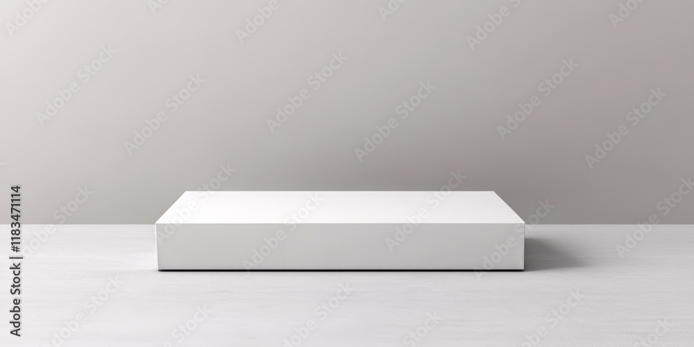 Fototapete Large rectangular box on a white background, creating a minimalist space. This large rectangular box can be used for versatile presentations or designs, enhancing visual appeal with simplicity.