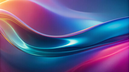 Obraz premium Abstract vibrant fluid waves with glossy iridescent textures and dynamic gradients