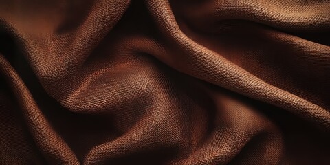 Fototapeta premium Rich dark brown textile texture providing a luxurious backdrop, perfect for various design projects. This dark brown textile texture showcases intricate details ideal for enhancing creativity.