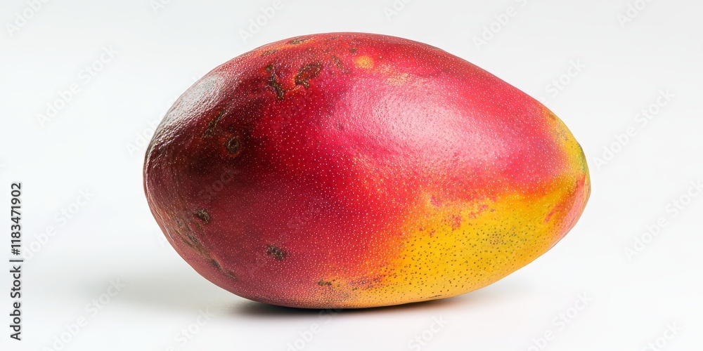 Aufkleber isolated ripe mango rests on a white background, showcasing its vibrant color and unique texture. th