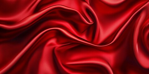 Fototapeta premium Red silk or satin luxury fabric texture provides a stunning abstract background, perfect for artistic projects that require an elegant and refined touch with rich red silk or satin.