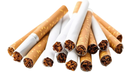 Close-up of a pack of cigarettes isolated on white background