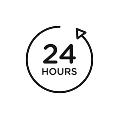 24 hours icon Isolated flat vector in outline
