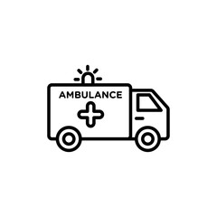 Ambulance icon Isolated flat vector in outline