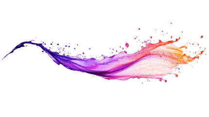 Fototapeta premium Colorful paint and ink splashes on a white background creating a vibrant, artistic texture