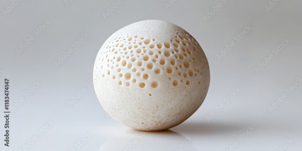 Aufkleber Tofu bubble on a white background creates a visually appealing contrast, highlighting the unique texture and shape of the tofu bubble in this minimalist composition.