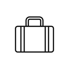 Briefcase icon Isolated flat vector in outline