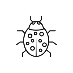 Bug icon Isolated flat vector in outline