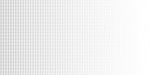 Halftone gradient. Dotted gradient, smooth dots spraying and halftones dot background seamless horizontal geometric pattern vector template set.