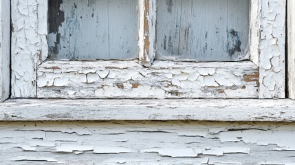Cracked white paint on a window frame showcases the beauty of aged surfaces, highlighting the charm and character that cracked white paint can bring to architectural details.