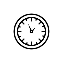 Clock icon Isolated flat vector in outline