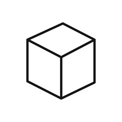 Cube icon Isolated flat vector in outline