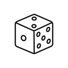 Dice Icon Isolated flat vector in outline