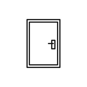 recommend clip art: Door icon Isolated flat vector in outline