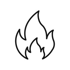 Flame icon Isolated flat vector in outline