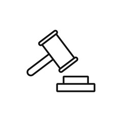 Gavel icon Isolated flat vector in outline