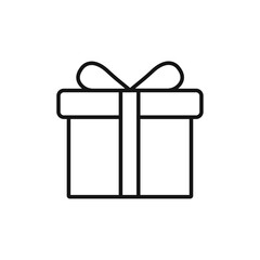 Gift box icon Isolated flat vector in outline