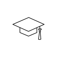 Graduation cap icon Isolated flat vector in outline