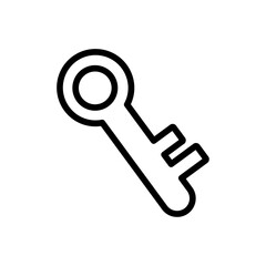 Key icon Isolated flat vector in outline