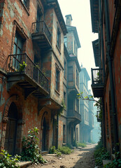 old buliding background new image