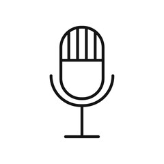 Microphone icon Isolated flat vector in outline