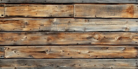 Obraz premium Horizontal wooden boards create a beautiful wooden background, perfect for various design projects. This wooden background adds warmth and texture, making it ideal for creative purposes.