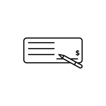 recommend clip art: Money check icon Isolated flat vector in outline