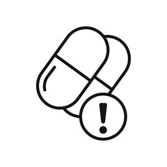 Overdose icon Isolated flat vector in outline