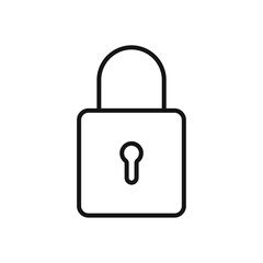 Padlock icon Isolated flat vector in outline