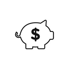 Piggy bank icon Isolated flat vector in outline