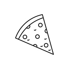 Pizza icon Isolated flat vector in outline