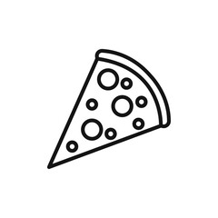 Pizza slice icon Isolated flat vector in outline