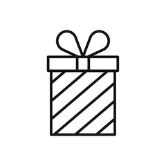 Present box icon Isolated flat vector in outline