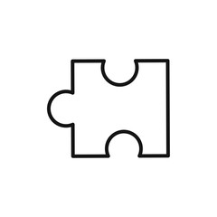 Puzzle Piece Icon Isolated flat vector in outline