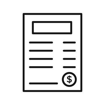 recommend clip art: Receipt icon Isolated flat vector in outline