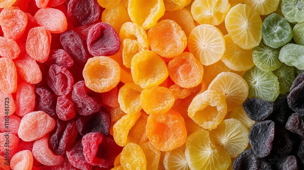 Aufkleber background featuring a variety of assorted dried fruits, showcasing an appealing blend of colors and