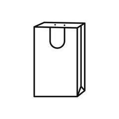 Shopping bag icon Isolated flat vector in outline