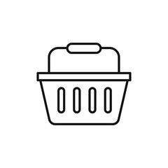 Shopping basket icon Isolated flat vector in outline