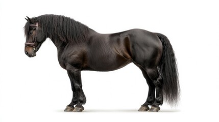 Fototapeta premium Majestic horse portrait studio setting animal photography minimalist environment close-up view equine beauty concept