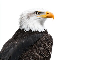 Fototapeta premium Bald eagle portrait wildlife habitat animal photography natural environment close-up view majestic bird