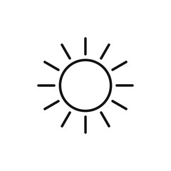 Sun icon Isolated flat vector in outline