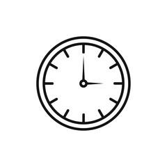 Time clock icon Isolated flat vector in outline