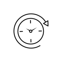 Time forward icon Isolated flat vector in outline