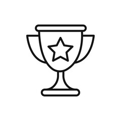 Trophy icon Isolated flat vector in outline