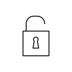 Unlock icon Isolated flat vector in outline