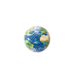 Floating Globe on a white background with distinct design material showcasing global connectivity and modern aesthetics
