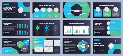 Modern presentation slide templates. Infographic elements template set for web, print, annual report brochure, business flyer leaflet marketing and advertising template. Vector Illustration.